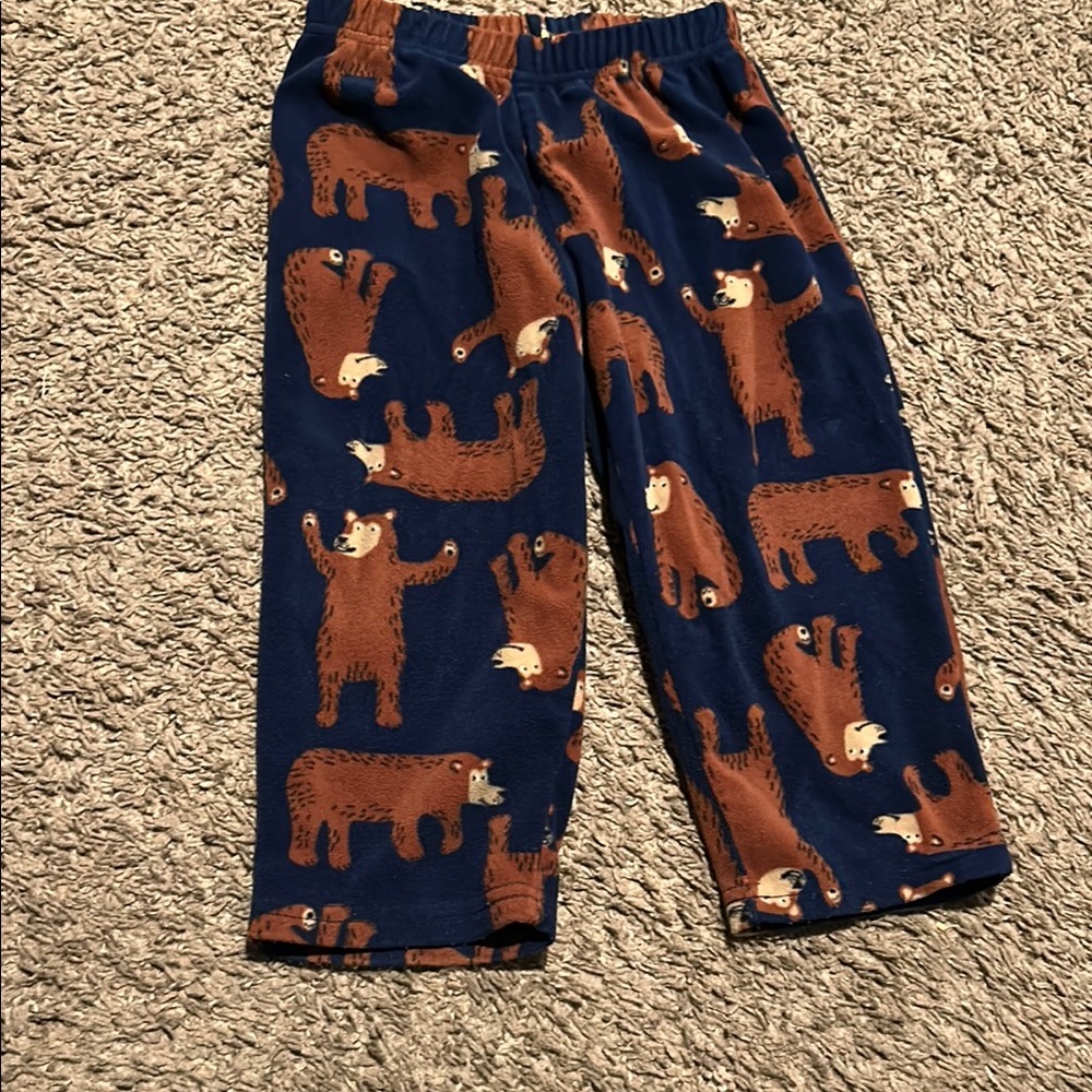 Carter's Cozy Blue and Brown Bear Pajama Bottoms